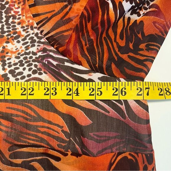 Russell Kemp Womens Oversized Animal Print Tunic Top Size 2X Sheer Flowy Mature - Picture 7 of 9